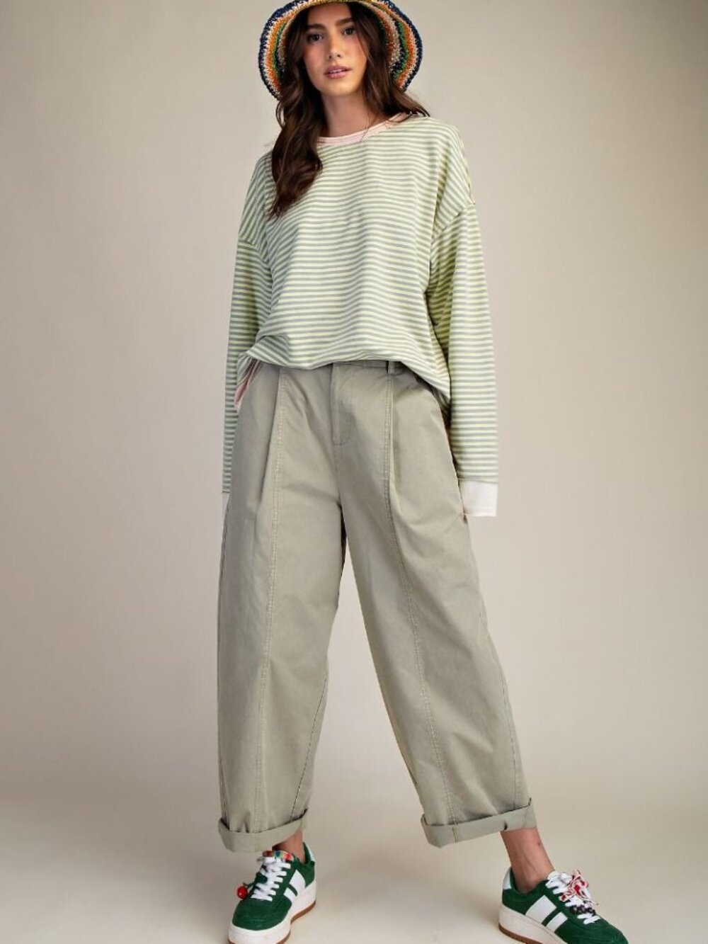 EASEL PARACHUTE BARREL WOVEN PANTS 100% COTTON